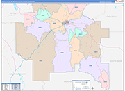 Great Falls Metro Area Wall Map Color Cast Style